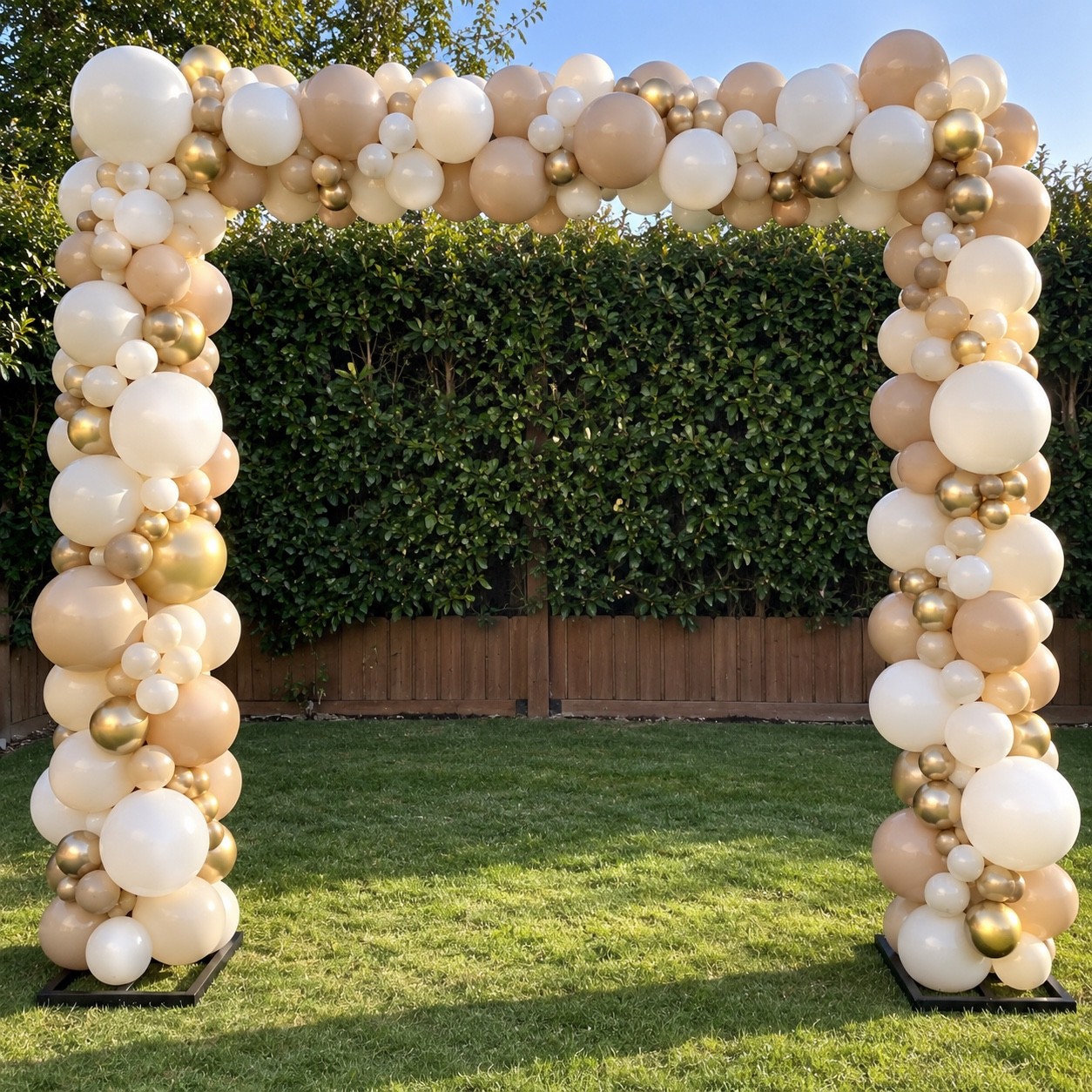 Cream and gold balloon arch